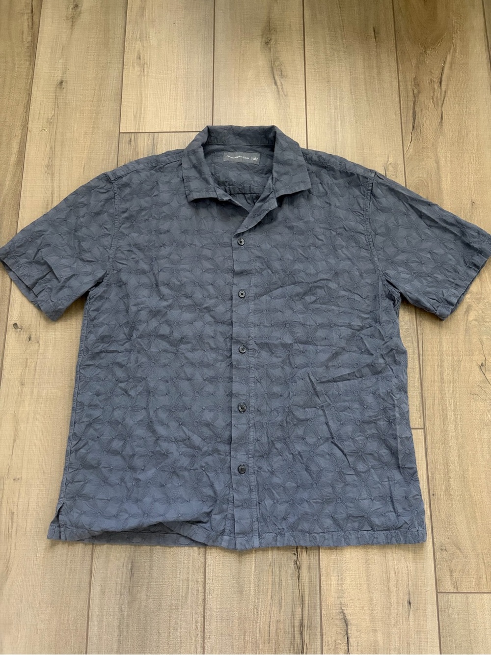 Abercrombie & Fitch Navy Short-Sleeve Button-Down Shirt